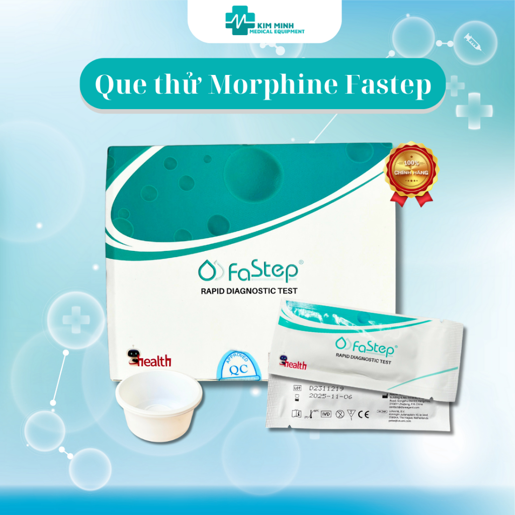 (Hoả tốc HCM)Que thử Morphine Fastep phát hiện morphine/heroin (01 test+01 cốc)