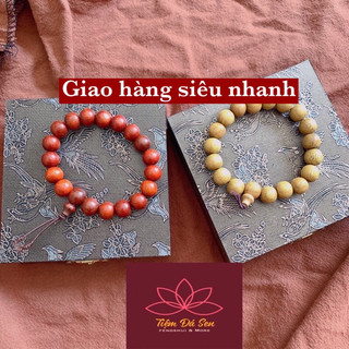Vòng tay gỗ hương đỏ, vàng 10ly giá gốc