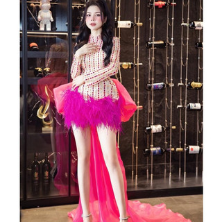 Đầm dạ hội đính đá tay dài sang trọng nhà KT Clothing
