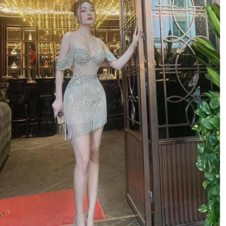 Đầm kim sa 2 dây rớt vai nhà KT CLOTHING