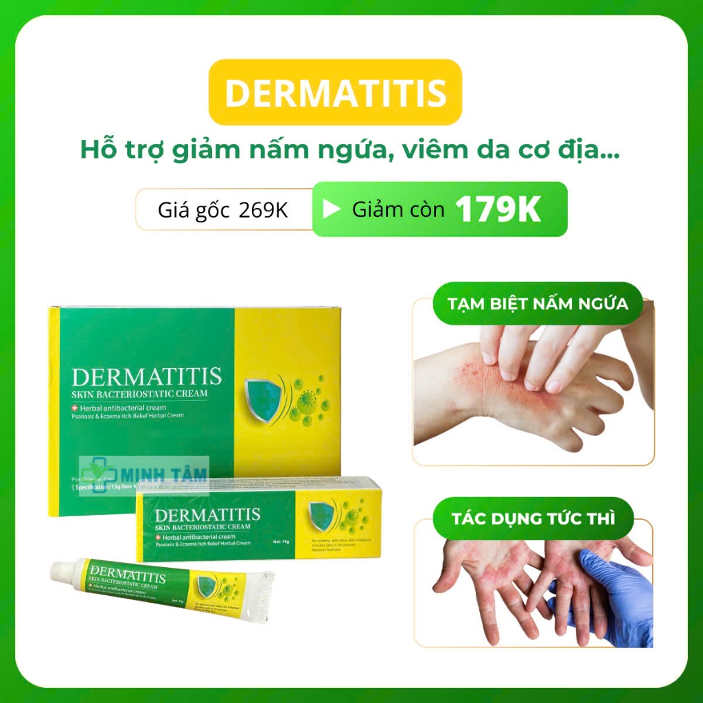 Kem Bôi Da Dermatitis Chính Hãng Hỗ Trợ ĐT Nấm Ngứa,Viêm Da Cơ Địa