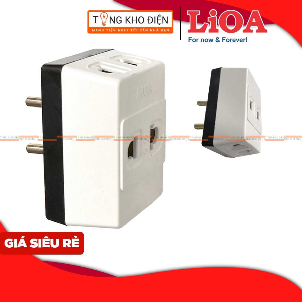 Ổ cắm nối chia 3 ngả LiOA, phích cắm 1 ra 3 ổ LiOA
