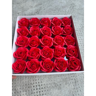 [ H305 ] ( Hộp 25 bông  ) Hộp Hoa sáp thơm 5 lớp, hoa 5 lớp cánh tròn