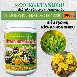  PHÂN BÓN KÍCH RA HOA MAI VÀNG - SIÊU LÂN 10-60-10+TE - SIÊU TẠO NỤ - HŨ 500gr - VEGETASHOP - PHÂN BÓN CUỐC VÀNG 