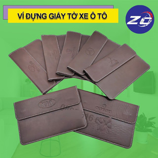 (Cao cấp) Ví da đựng giấy tờ ô tô xe hơi in logo hãng xe sang trọng TOYOTA, KIA, MAZADA,HYUNDAI,FORD, VINFAST,....