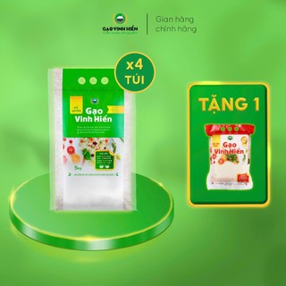 Combo 4 túi gạo đỗ quyên 5kg tặng thêm 1 túi gạo st24 2kg - dẻo vừa, ngon cơm