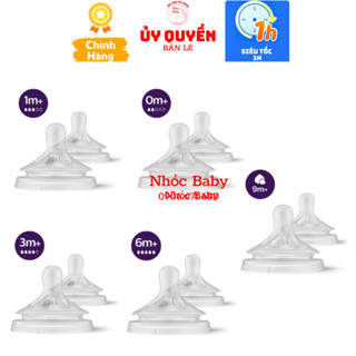 Núm ti Philips Avent Số 6 Natural Chống Sặc Mẫu 2021 - Đủ Số 1/2/3/4/Y/5 Mẫu Mới - 1 Cái Tách Hộp - 1 Đổi 1 Nếu Lỗi NSX