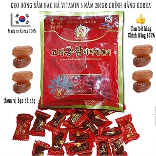 Kẹo Hồng Sâm 6 năm Hàn Quốc 200gr Korea chính hãng