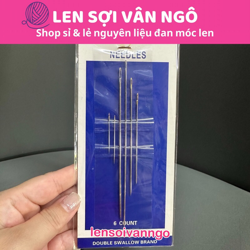 Set 6 kim khâu len (vỉ xanh)