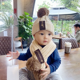 Ảnh thật - Set mũ và khăn quàng cổ len mã T15 T57 dành cho bé trai, bé gái mùa đông dầy dặn