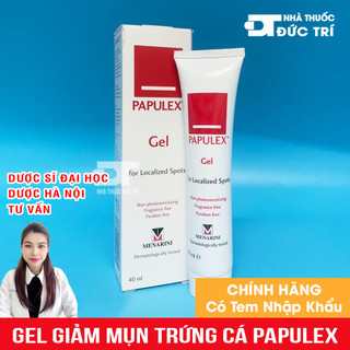[CHÍNH HÃNG] Papulex Gel For Localized Spots - Giảm mụn trứng cá, tăng cường độ ẩm, giảm đỏ rát, khô da, căng da 40ml