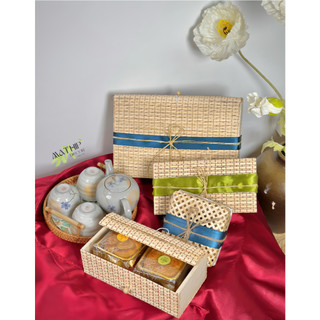 Giỏ tre đựng bánh trung thu, quà tết mathipdecor đựng 2-4-6 bánh trung thu