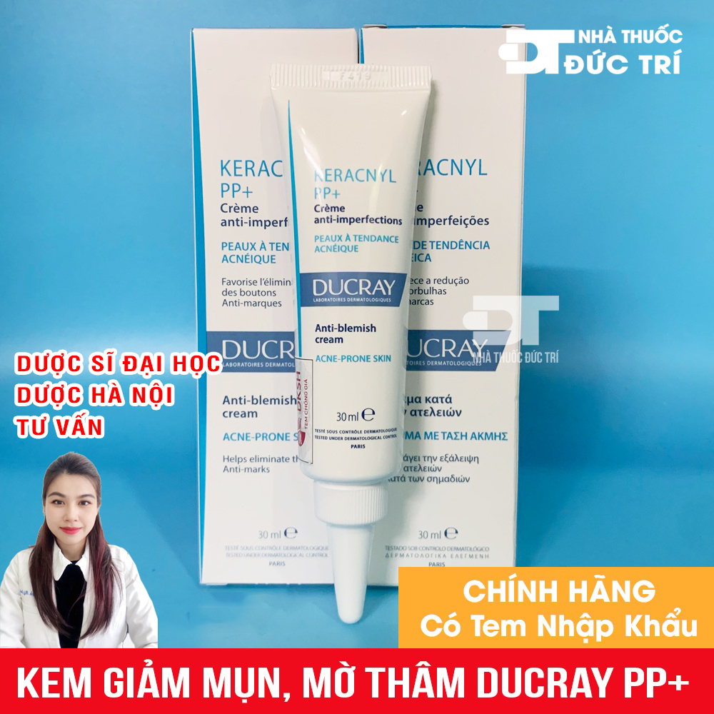 [NHẬP KHẨU] Kem hỗ trợ giảm mụn trứng cá DUCRAY Keracnyl PP+ Anti-Blemish Soothing Cream Ducray 30ml