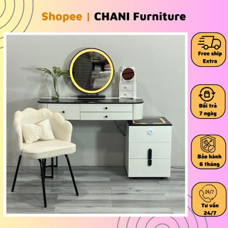  Bàn trang điểm thông minh có đèn led Bàn phấn kèm sạc không dây kết nối loa bluetooth không dây Tặng ghế - TN03 