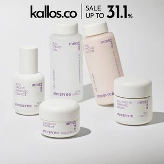 Bộ Chăm Sóc Da Innisfree Jeju Orchid Skin, Lotion, Essence, Enriched Cream, Eye Cream, Hand Cream - Kallos Vietnam