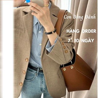 [ORDER] Áo Khoác Blazer Màu Nâu Công Sở Hàn Quốc Trẻ Trung Đơn Giản - Áo Khoác Nữ Cổ Vest Dài Tay Thu Đông AO182 88132