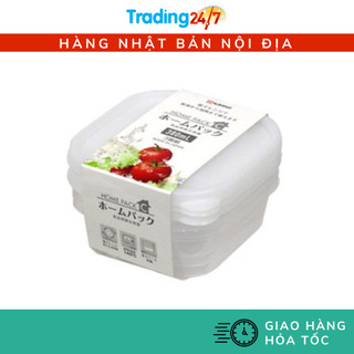 [Hỏa tốc HCM] Set 3 hộp đựng thực phẩm sạch, đồ khô, tươi sống bằng nhựa PP cao cấp 380mL - Hàng nội địa Nhật