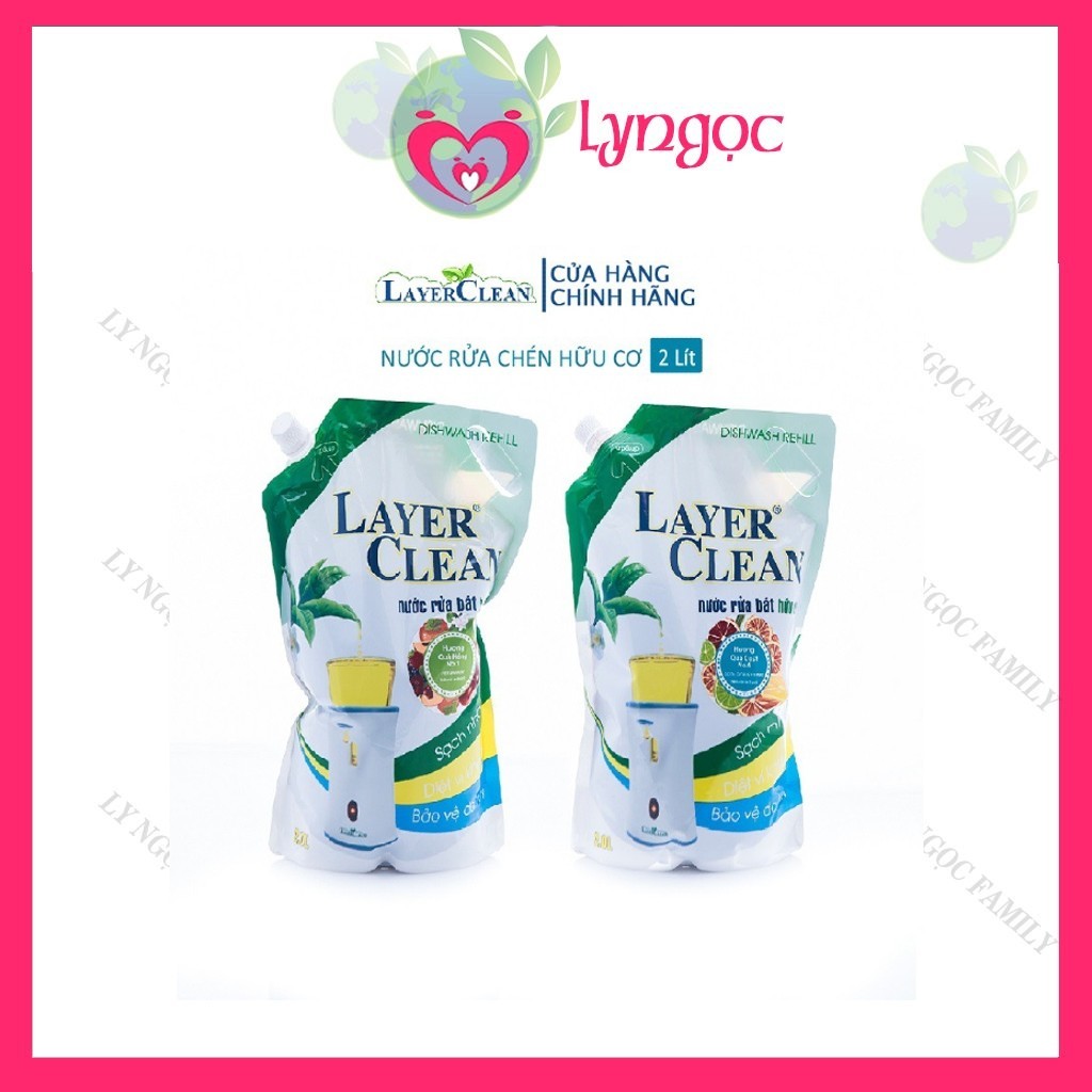 Nước rửa chén hữu cơ LayerClean - túi 2L tiết kiệm