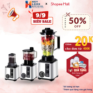 Máy Xay Sinh Tố Đa Năng GODWELL Máy Xay Công Nghiệp 3 Cối Xay Công Suất 500W, Xay Khỏe, Tiện Lợi