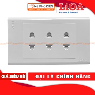[CHÍNH HÃNG] Mặt 3 ổ cắm LiOA (âm tường + lắp nổi)