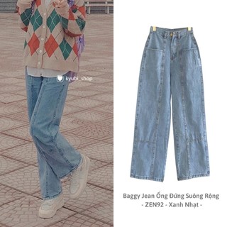 Quần Jean baggy ống đứng dáng suông rộng nữ Ulzzang Kyubi [Nhiều mẫu, có bigsize] - Jean cullote Kyubi JR28