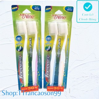 Vỉ 2 bàn chẢi đánh răng người lớn nine jooper thái lan
