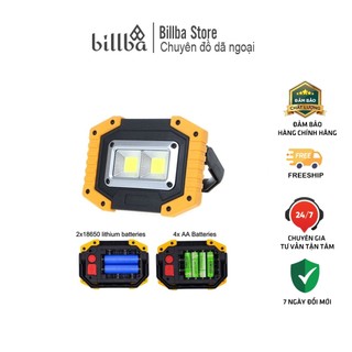 Đèn LED COB dã ngoại siêu sáng có móc treo - Đèn LED cắm trại đa năng nhỏ gọn kèm sạc USB tiện dụng