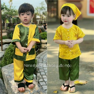 Đồ đôi cho bé dịp lễ hội tết trung thu/ Bộ bà ba bé trai bé gái size 8 - 35ky
