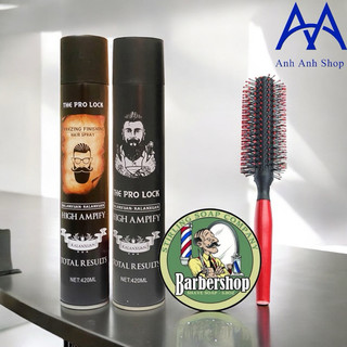 Combo Sáp Vuốt Tóc Tạo Kiểu Undercut Barbershop Shave Soap kèm1 Gôm xịt tóc The Prolock và lược tạo phồng tóc