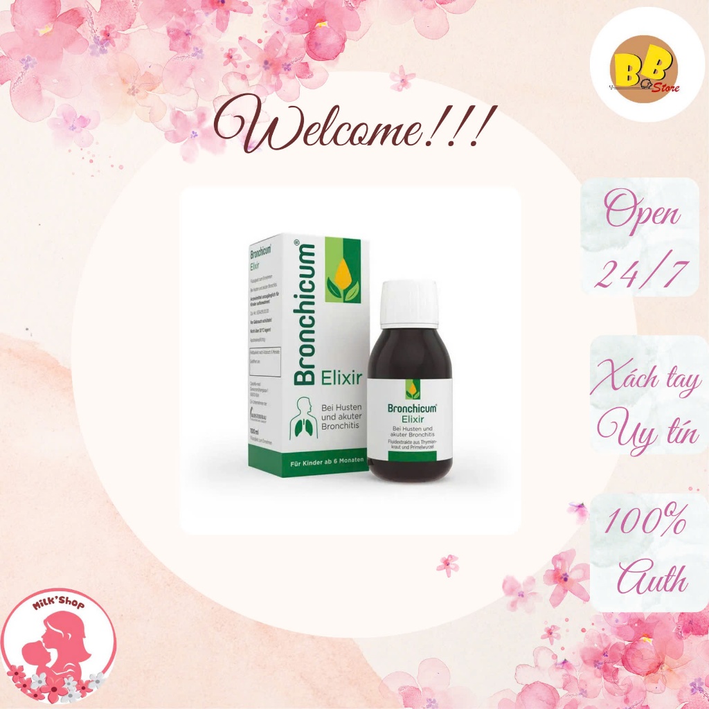 Siro ho đờm & phế quản Bronchicum cho bé từ 6m+