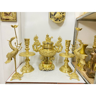 Bộ lư tam sự đỉnh nến cao 40cm , bộ đỉnh tam sự cao 40cm ngũ sự đỉnh hạc nến .