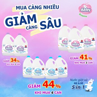 (New) Nước giặt xả ABBY 3000ml dành cho mẹ và bé công nghệ Organic và Enzym