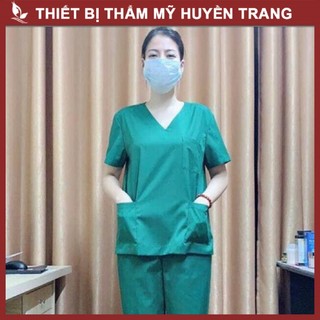 Bộ Áo Quần Xanh Blouse (Blue) Phẫu Thuật Dành Cho Kỹ Thuật Viên Trong Bệnh Viện, Spa