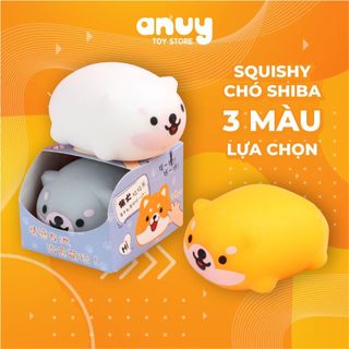  Squishy chó shiba inu bóp xả stress đồ chơi bóp mềm hình chó 3 màu cam xám trắng giảm căng thẳng 