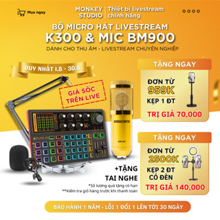 Mic Livestream | Micro thu âm Sound Card K300 & Mic BM900 Hát Livestream Karaoke, Monkey Studio