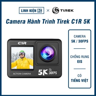 Camera Hành Động (Hành Trình) Xe Máy Giá Rẻ Tirek C1R 5K - Chống Rung - 2 Màn Hình Tặng Pin, Dock Sạc