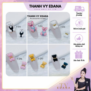 Chamr gấu trang trí nail