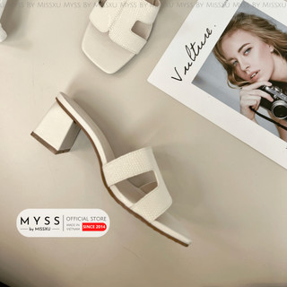 Giày guốc nữ chữ h gót trụ 5cm thời trang myss - su109