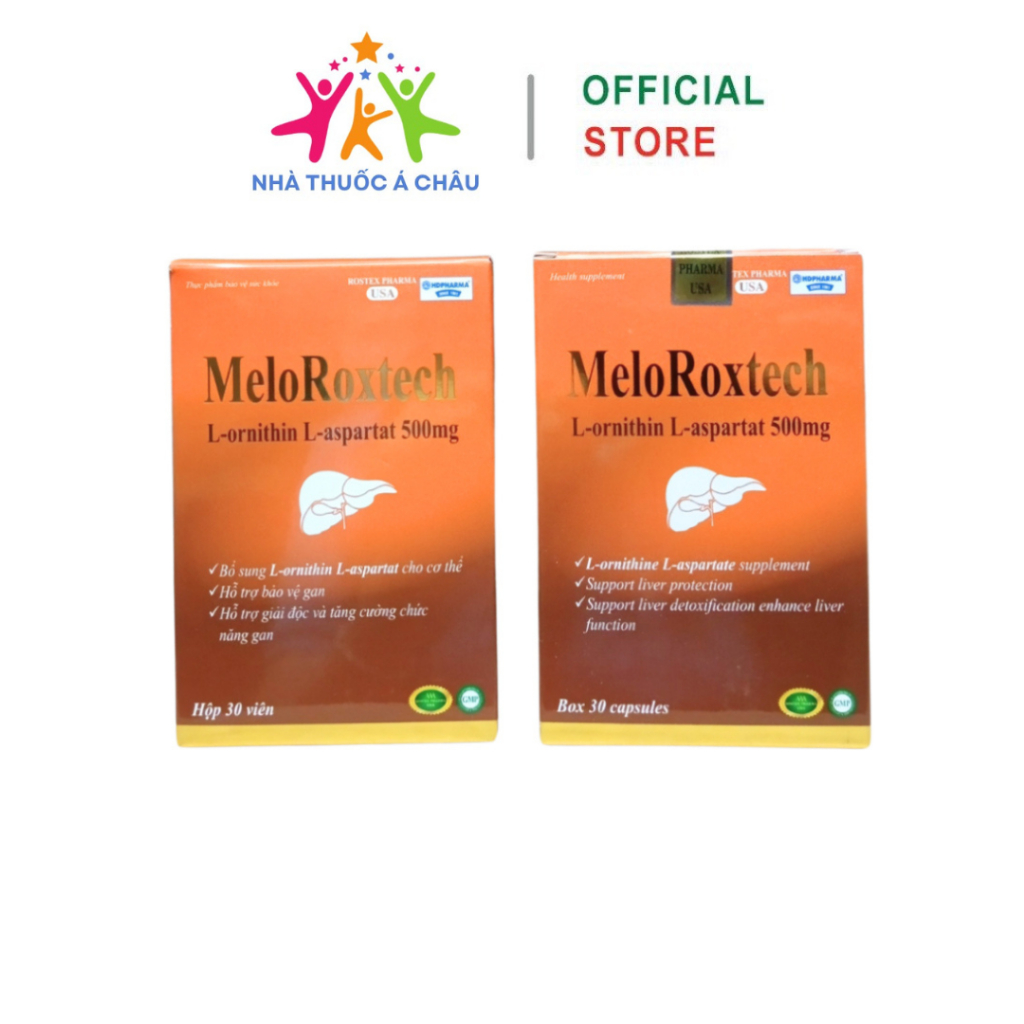 Viên uống Melo Roxtech L-ornithin L-aspartat 500mg Hỗ trợ bảo vệ, giúp giải độc và tăng cường chức n