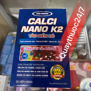 CALCI NANO K2 TẢO BIỂN ĐỎ ,BỔ SUNG  CALCI (sản phẩm này ko phải là thuốc không có tác dụng thay thế thuốc chữa bệnh)