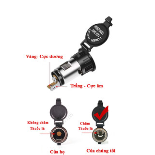 Đầu cắm tẩu sạc xe máy 12-24V (120W-250W) dây 60cm và cầu chì bảo vệ (LOẠI CHẤT LƯỢNG CAO)