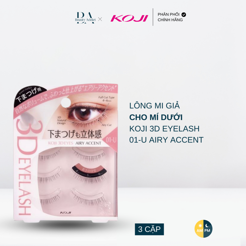 Lông mi giả 3D KOJI Eyelash cho mí dưới (tái sử dụng được 30 lần)