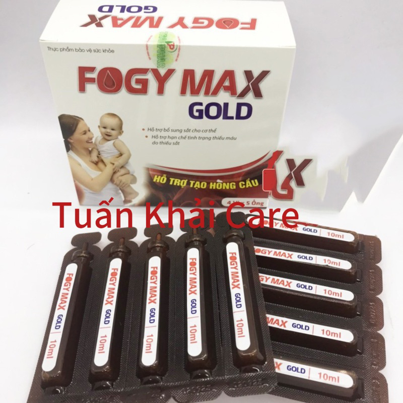 Fogy Max - Sắt III dạng nước cho bà bầu, người thiếu máu do thiếu sắt, dễ uống không nóng (20 ống)