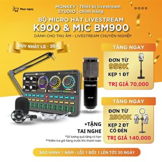Mic Livestream | Micro thu âm Sound Card K900 & Mic BM900 Hát Livestream Karaoke, Monkey Studio