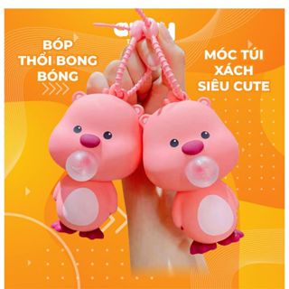 Squishy Hải Ly Loopy bóp thổi bong bóng có móc treo giảm stress