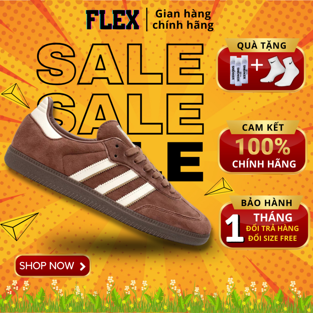Giày Adidas Samba OG IG1357 Luxe Preloved Brown chính hãng cổ thấp giành cho nam nữ FLEX SHOP