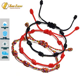 Vòng tay may mắn dây chỉ bện bảy nút thắt may mắn hợp mệnh bình an - DIY TUỆ LÂM