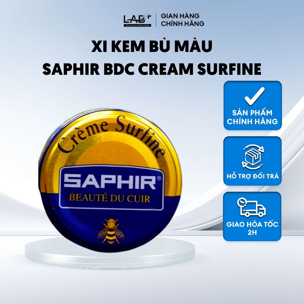 Xi kem bù màu SAPHIR BDC CREAM SURFINE LAB+ phục hồi màu sắc, bảo vệ bề mặt da