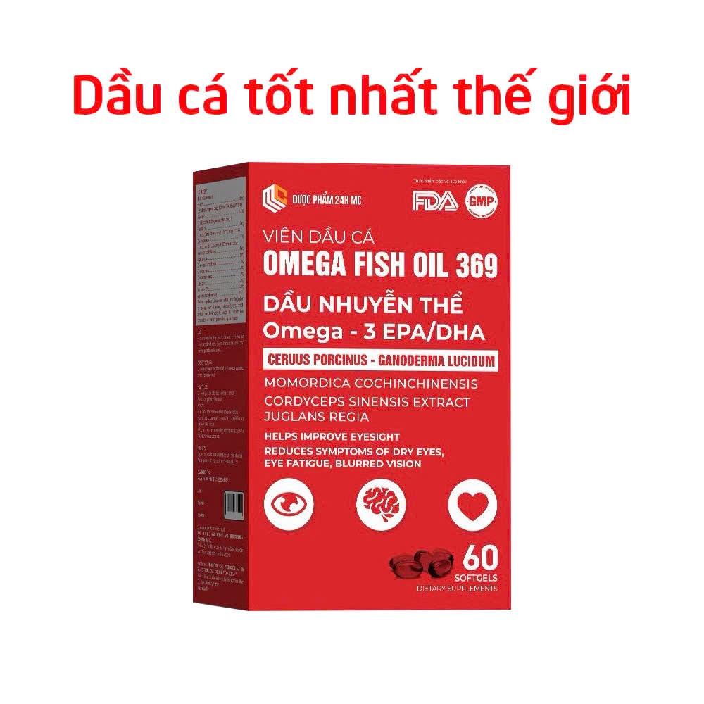 Viên dầu cá nhuyễn thể Omega 369 EPA DHA bổ não sáng mắt, khỏe tim mạch - 60 viên