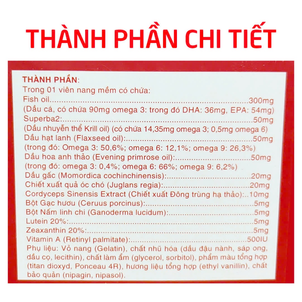 Viên dầu cá nhuyễn thể Omega 369 EPA DHA bổ não sáng mắt, khỏe tim mạch - 60 viên